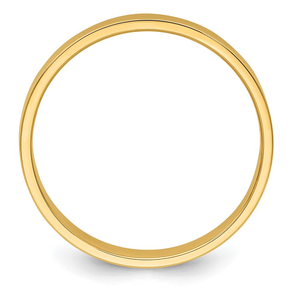 14k Yellow Gold 3mm Lightweight Flat Wedding Band Size 4.5