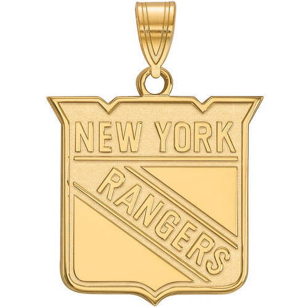 14K Yellow Gold NHL LogoArt New York Rangers Large Pendant
