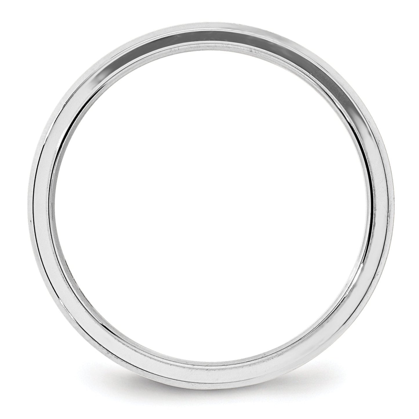 10k White Gold 4mm Beveled Edge Comfort Fit Wedding Band Size 7