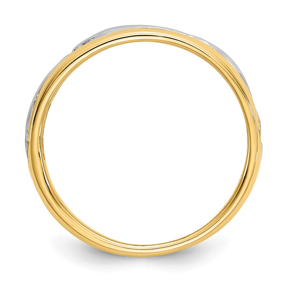 14k With Rhodium Dolphin Ring Size 6