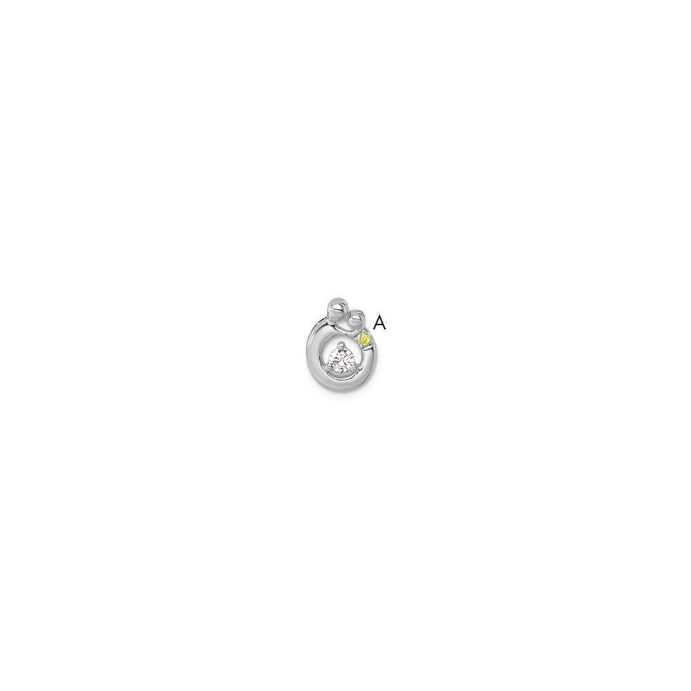 14k WG  1 Birthstone and Dia Mother/Child Chain Slide Semi-mount