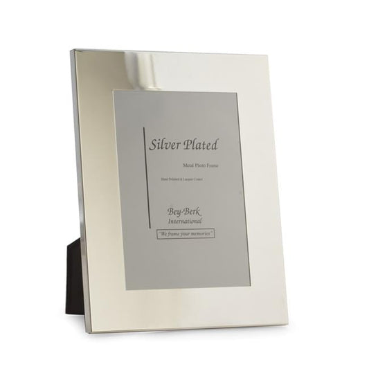 Bey-Berk International SF122-11 5 x 7 in. Silver Plated Picture Frame with Easel Back, 9 x 0.35 x 7 in.