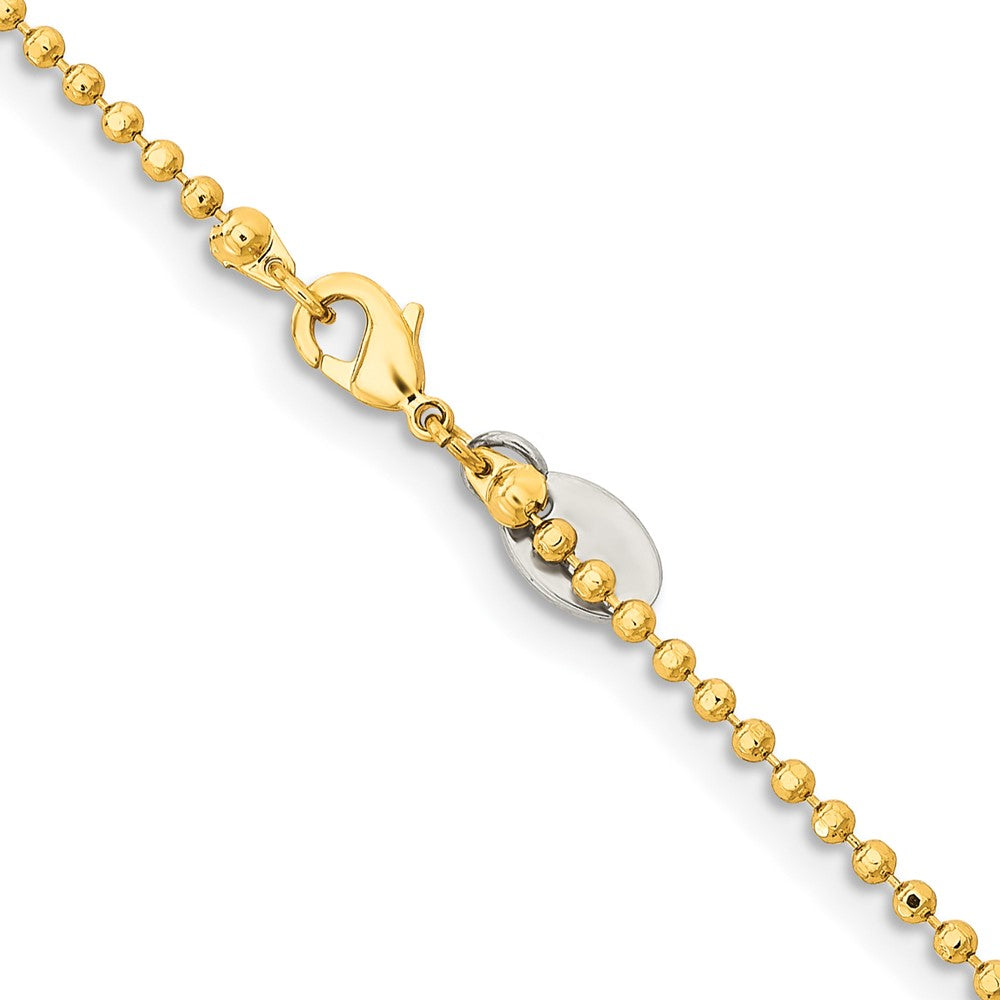 Yellow Rhodium over Brass 2.00mm Plated Ball Chain