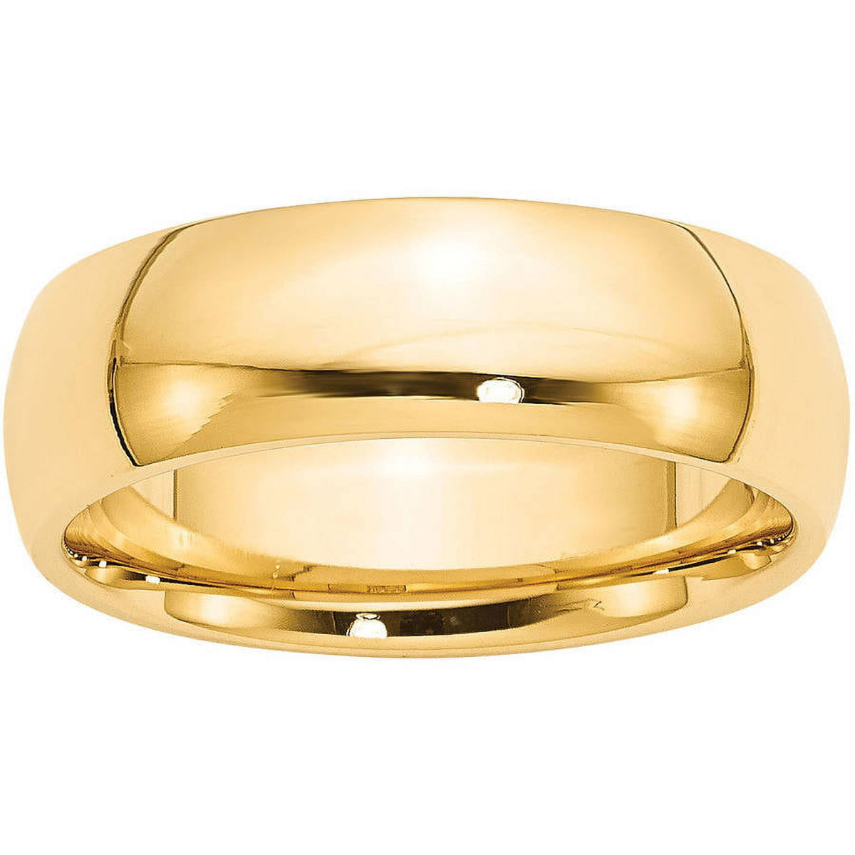 14k Yellow Gold 7mm Standard Weight Comfort Fit Wedding Band Size 11