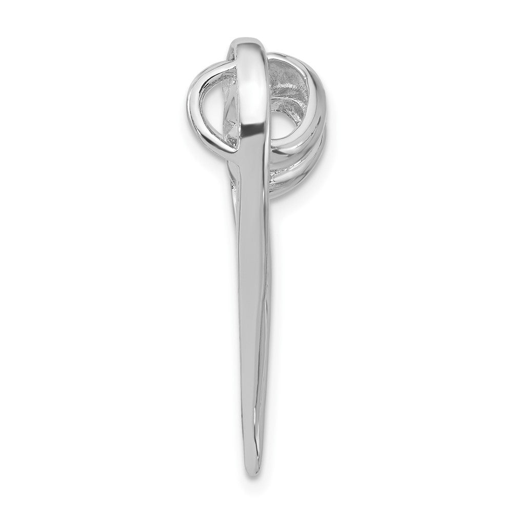 Sterling Silver Polished CZ Heart Chain Slide Pendant