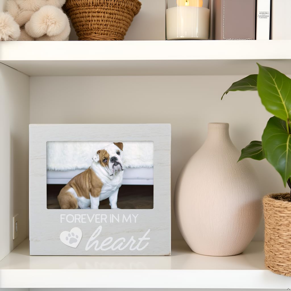 Grey Wooden FOREVER IN MY HEART Pet Memorial Remembrance 4x6 Photo Frame Q-GM20983