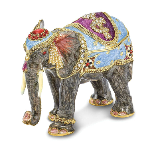 Pewter Kathmandu Elephant Trinket Box