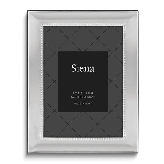 Bilaminate Sterling Silver Beaded 8x10 Photo Frame QGM19959