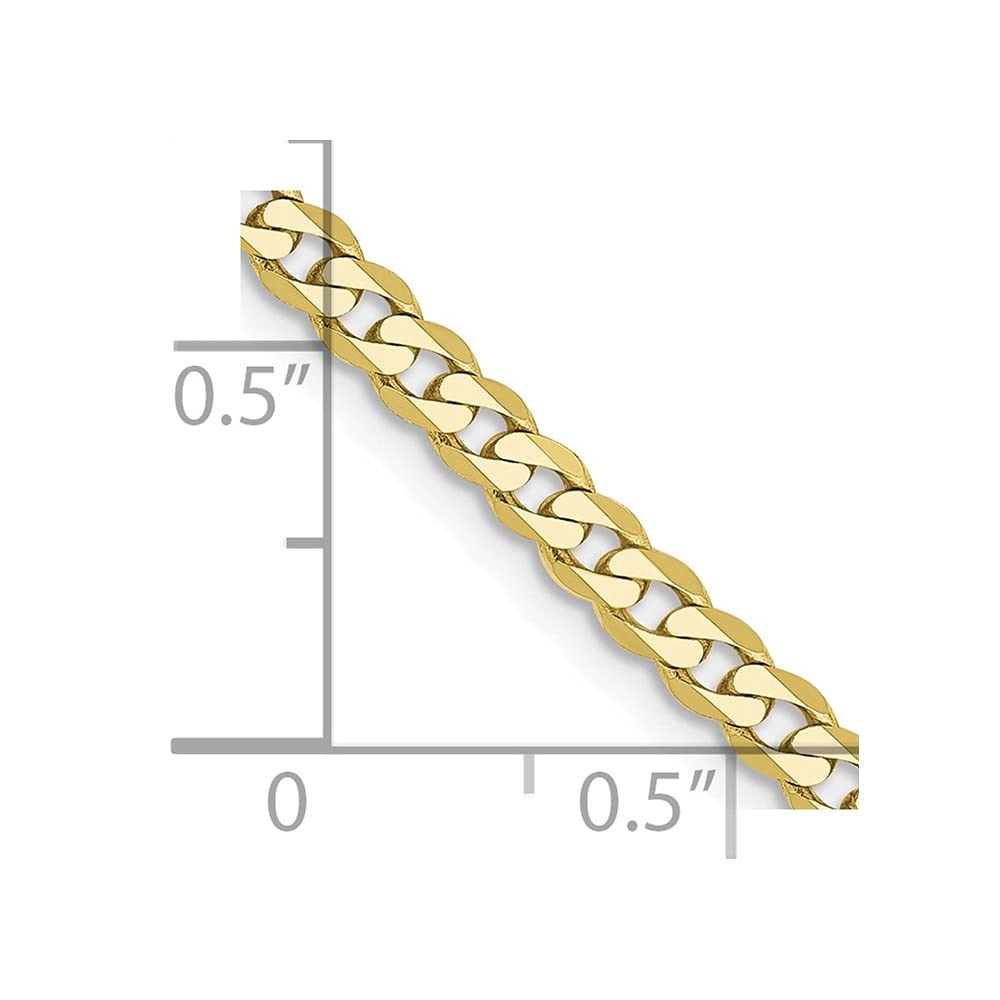 10k 2.9mm Flat Beveled Curb Chain