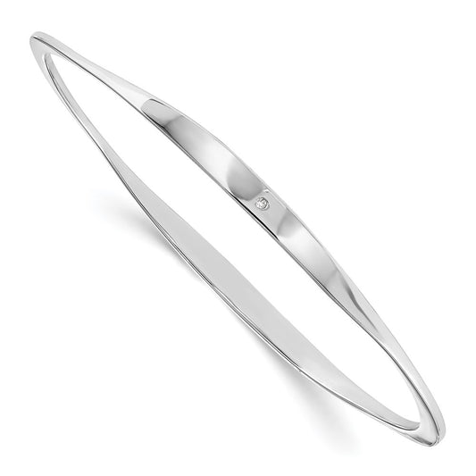 White Ice Sterling Silver Rhodium-plated Diamond Bangle 7.75 inches