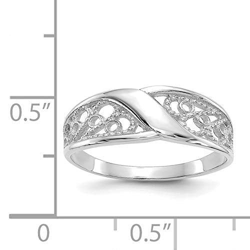 14k White Gold Filigree Ring size 6