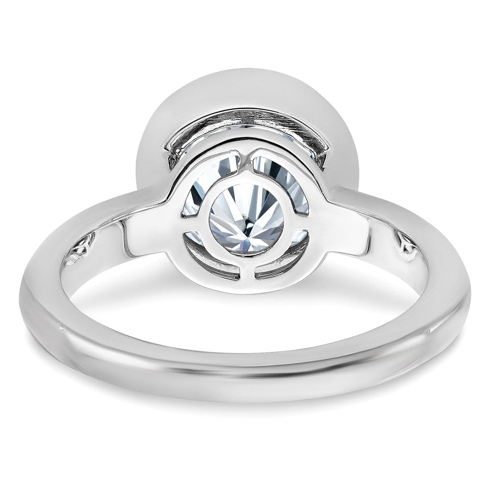 Sterling Silver Round Bezel CZ Engagement Ring