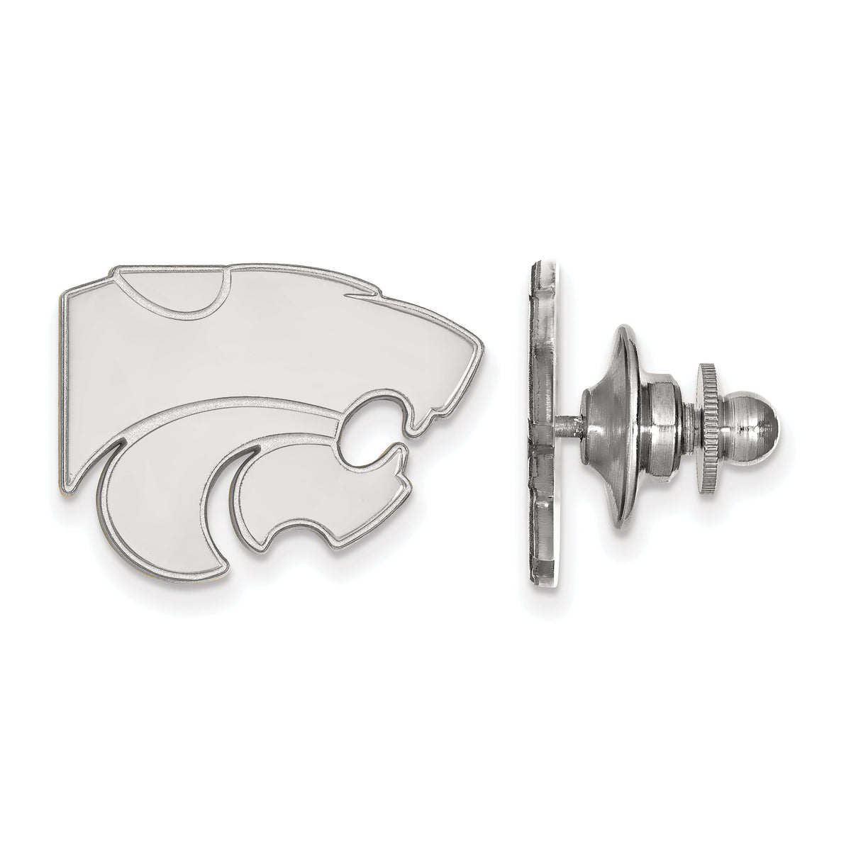 LogoArt Sterling Silver Rhodium-plated Kansas State University Lapel Pin