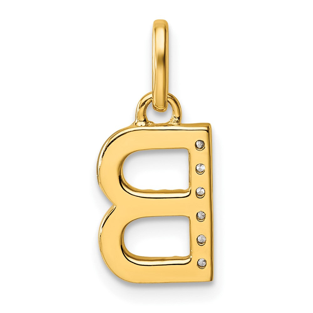 14k Twisted with .05 ct. Diamond Initial B Charm