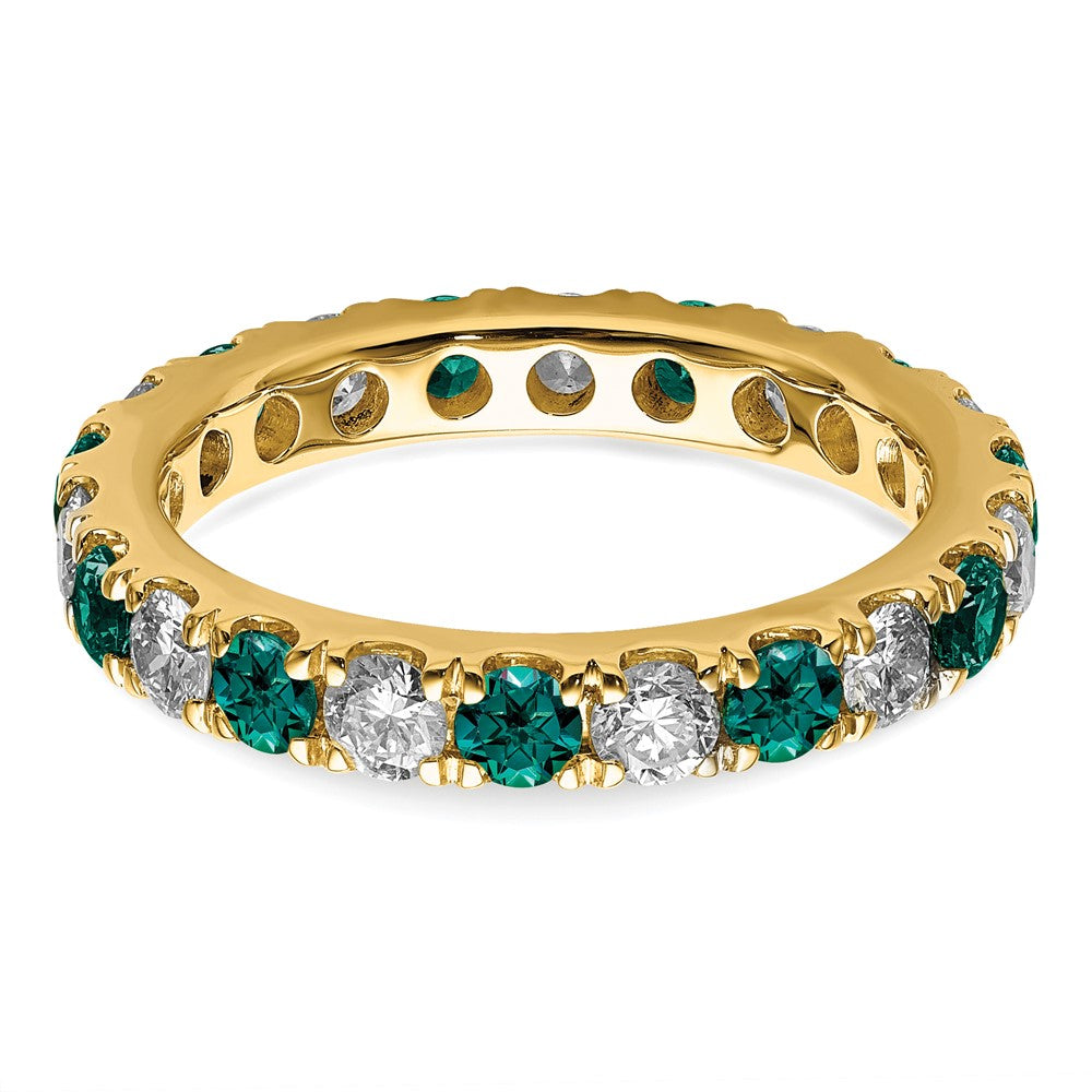 14k 1 carat Lab Grown Diamond VS/SI+ G+ and Lab Created Alexandrite Size 6.5 Eternity Band
