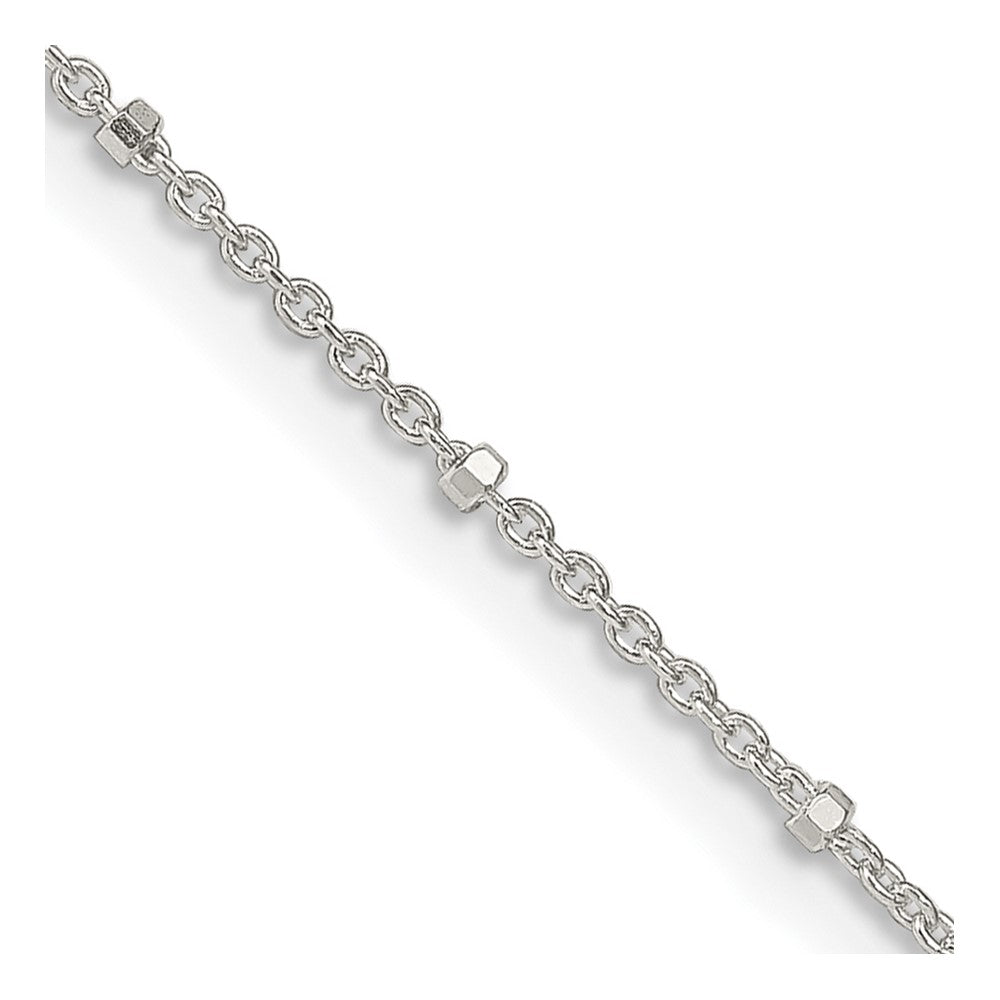 Sterling Silver 1.25mm Rolo with Beads Chain 16 Inches