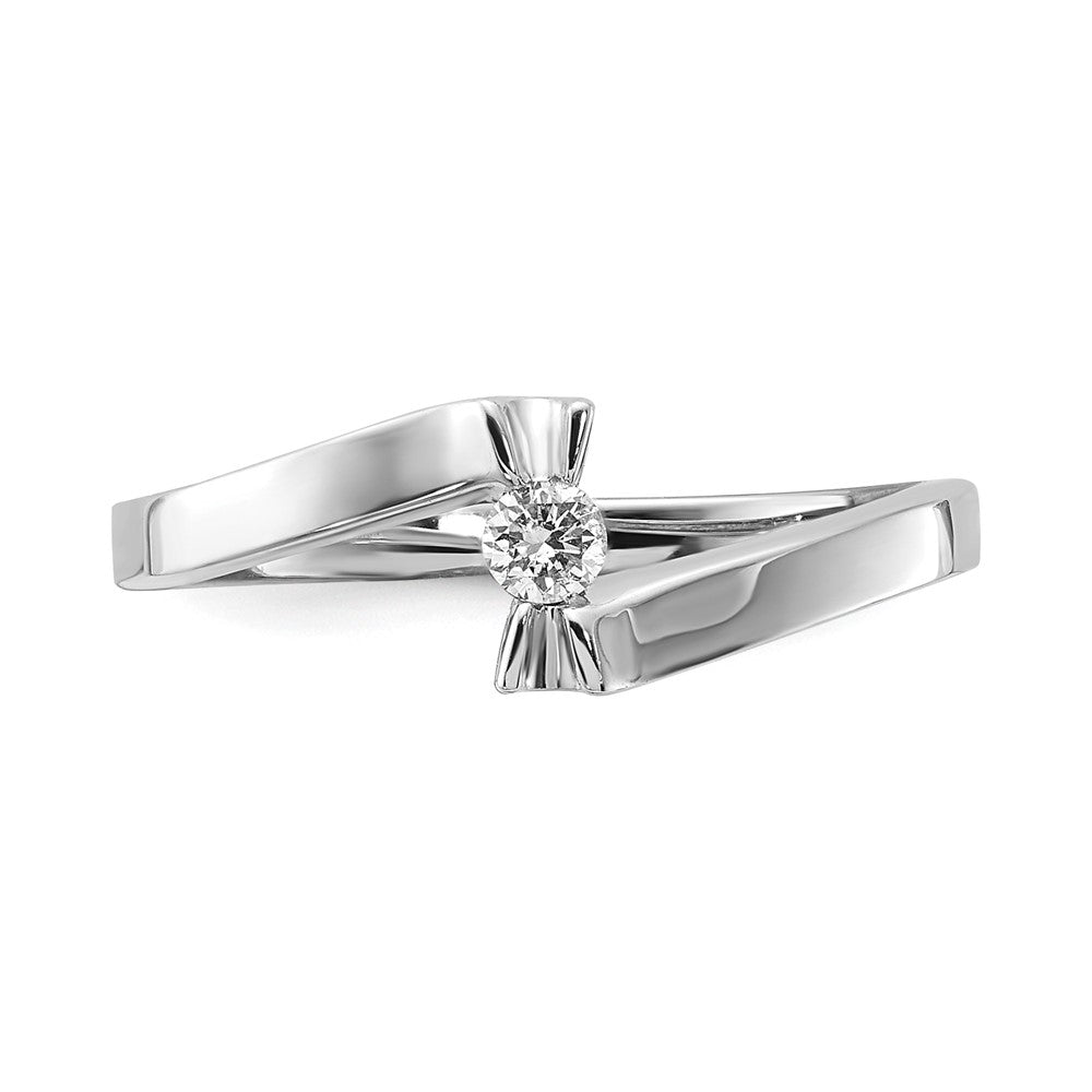 Sterling Silver Polished Diamond Ring