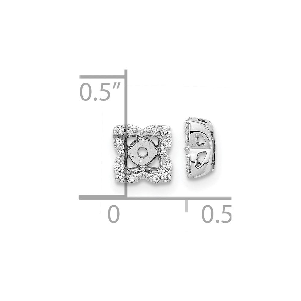 14k White Gold Diamond Earring Jackets