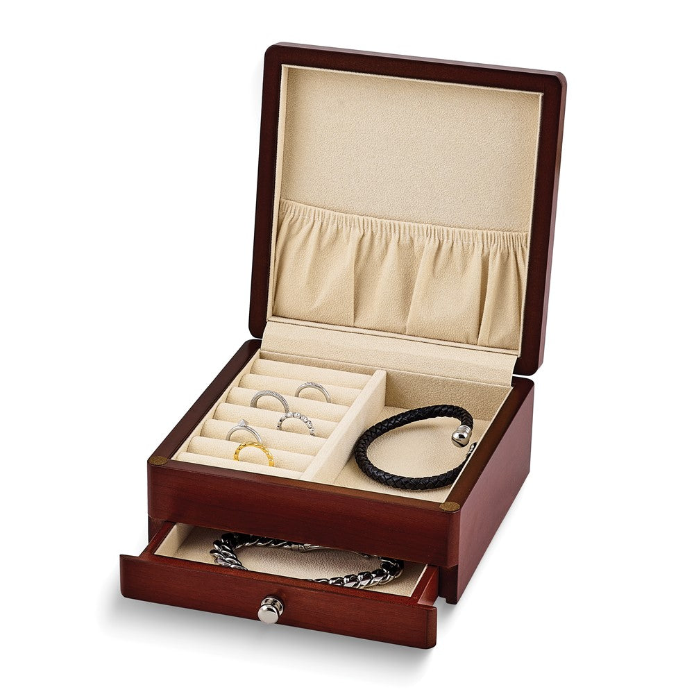 Luxury Gftware Cherry Matte Finish Wooden Velour Lining Jewelry Box