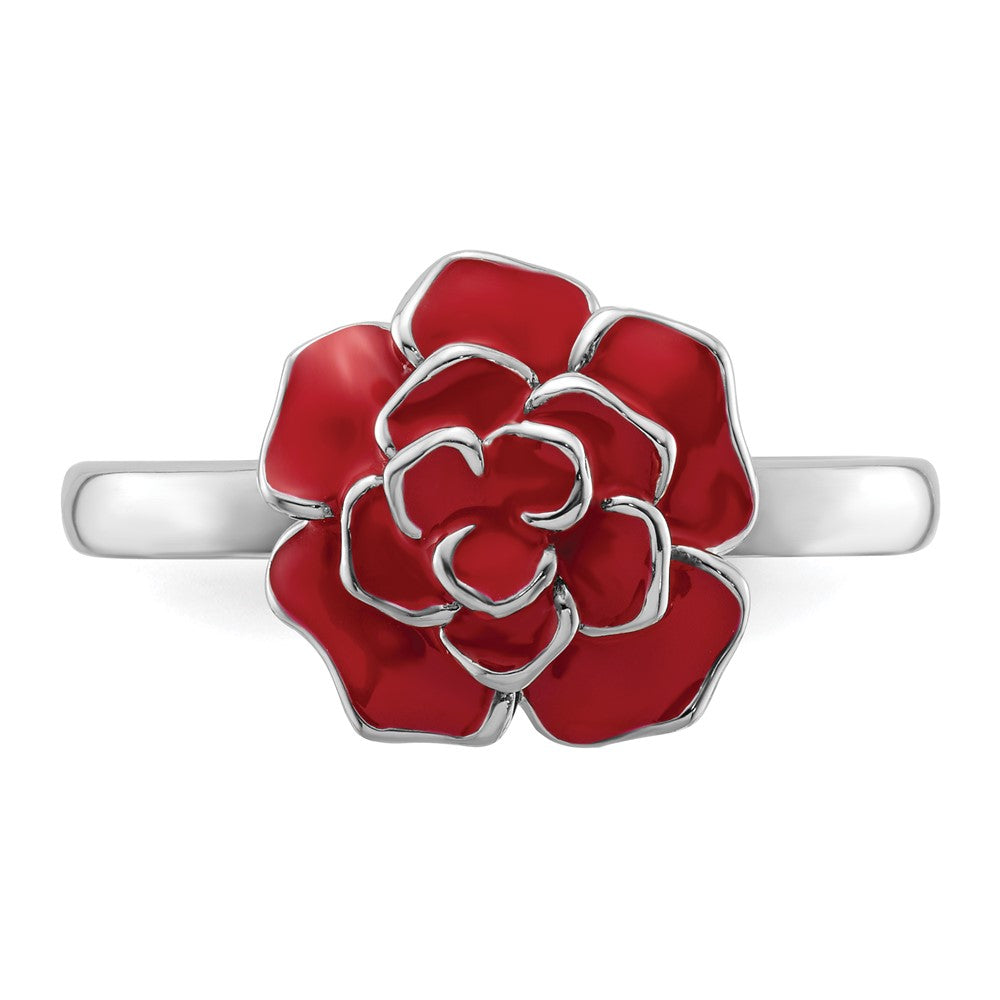 Sterling Silver Stackable Expressions Rose Ring Size -8