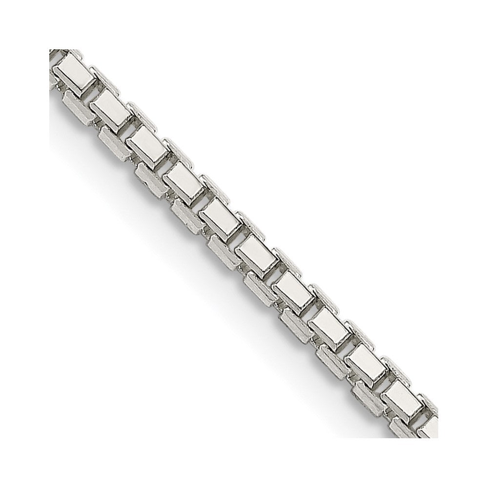 Sterling Silver 2mm 8 Sided Diamond-cut Box Chain 28 Inches