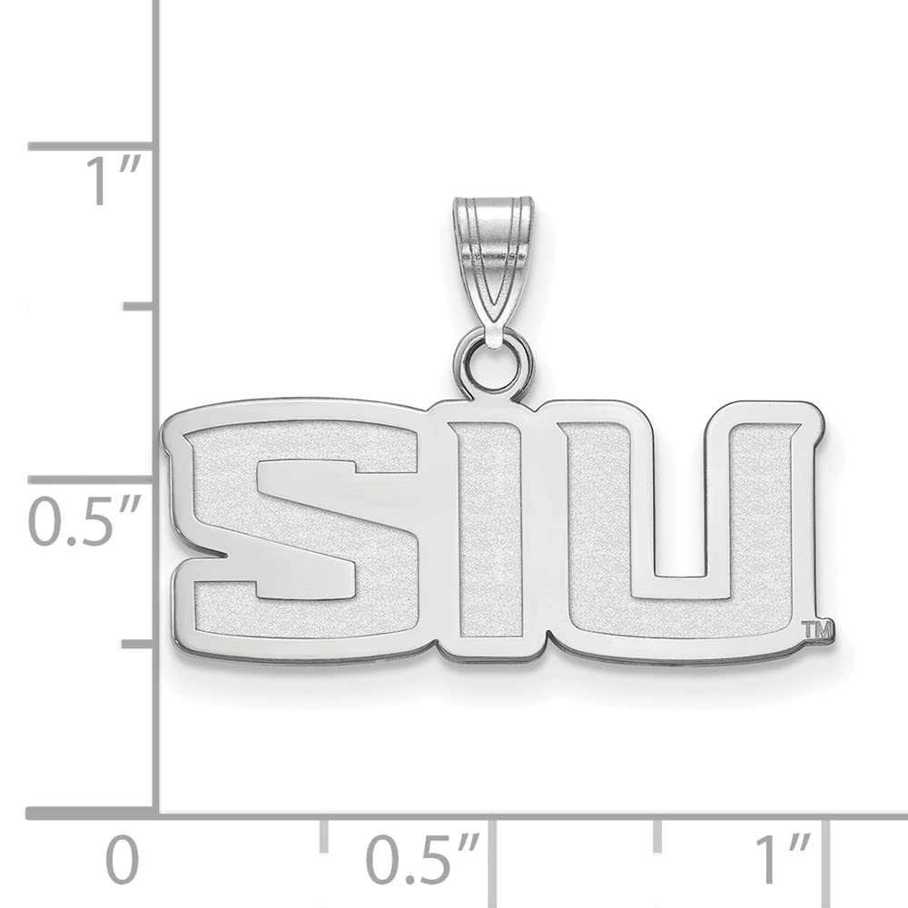 LogoArt Sterling Silver Southern Illinois University Small Pendant Necklace