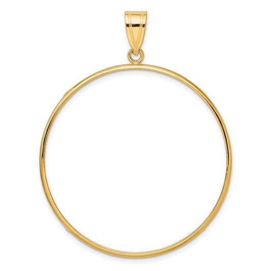 Wideband Distinguished Coin Jewelry 14k Polished 39.5mm Prong Coin Bezel Pendant