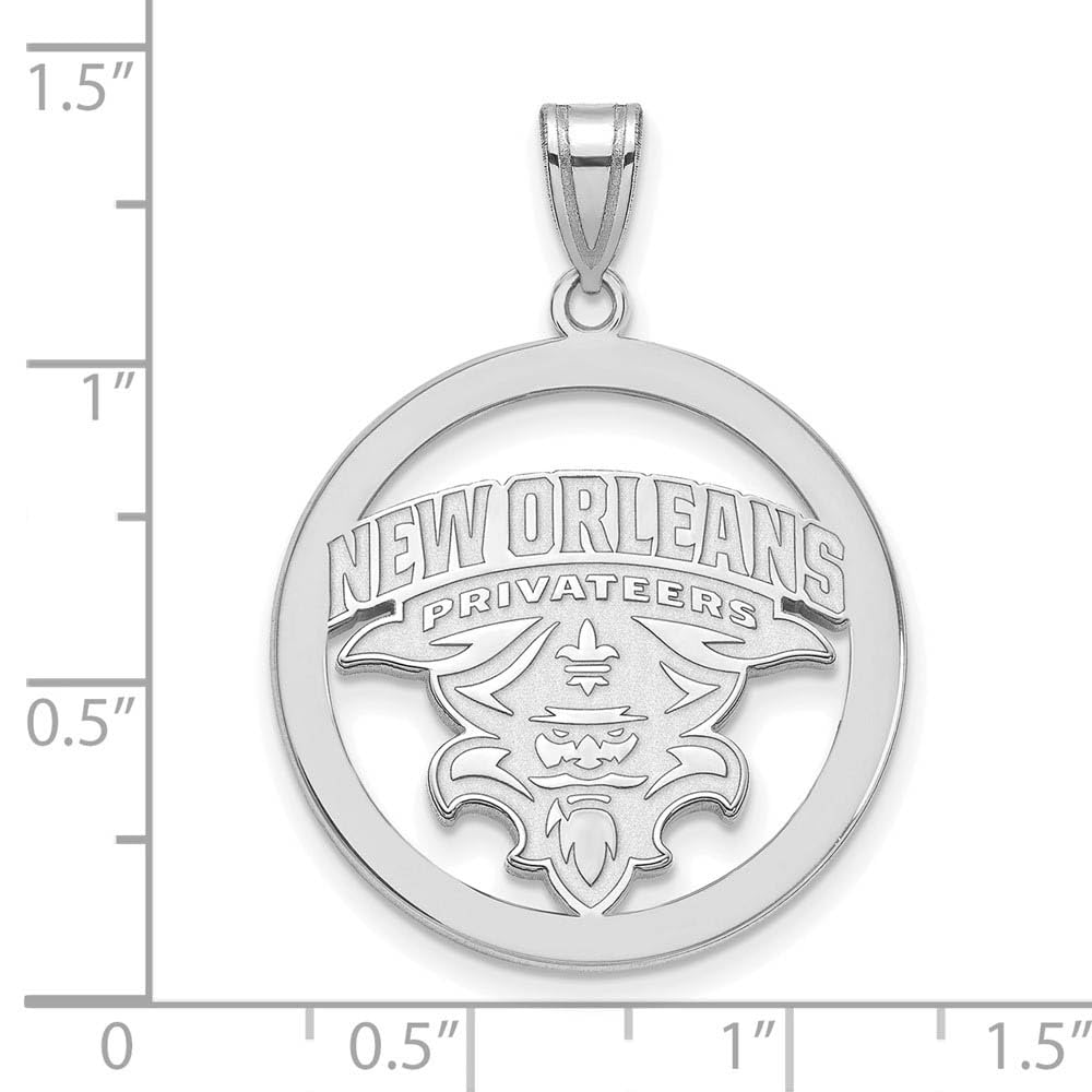 LogoArt Sterling Silver University Of New Orleans L Pendant Necklace In Circle
