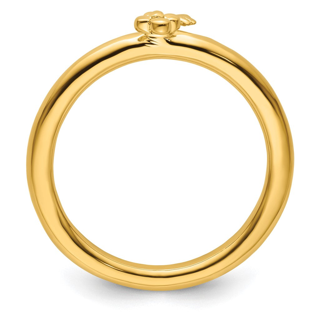 Sterling Silver Stackable Expressions Yellow-plated Key Ring