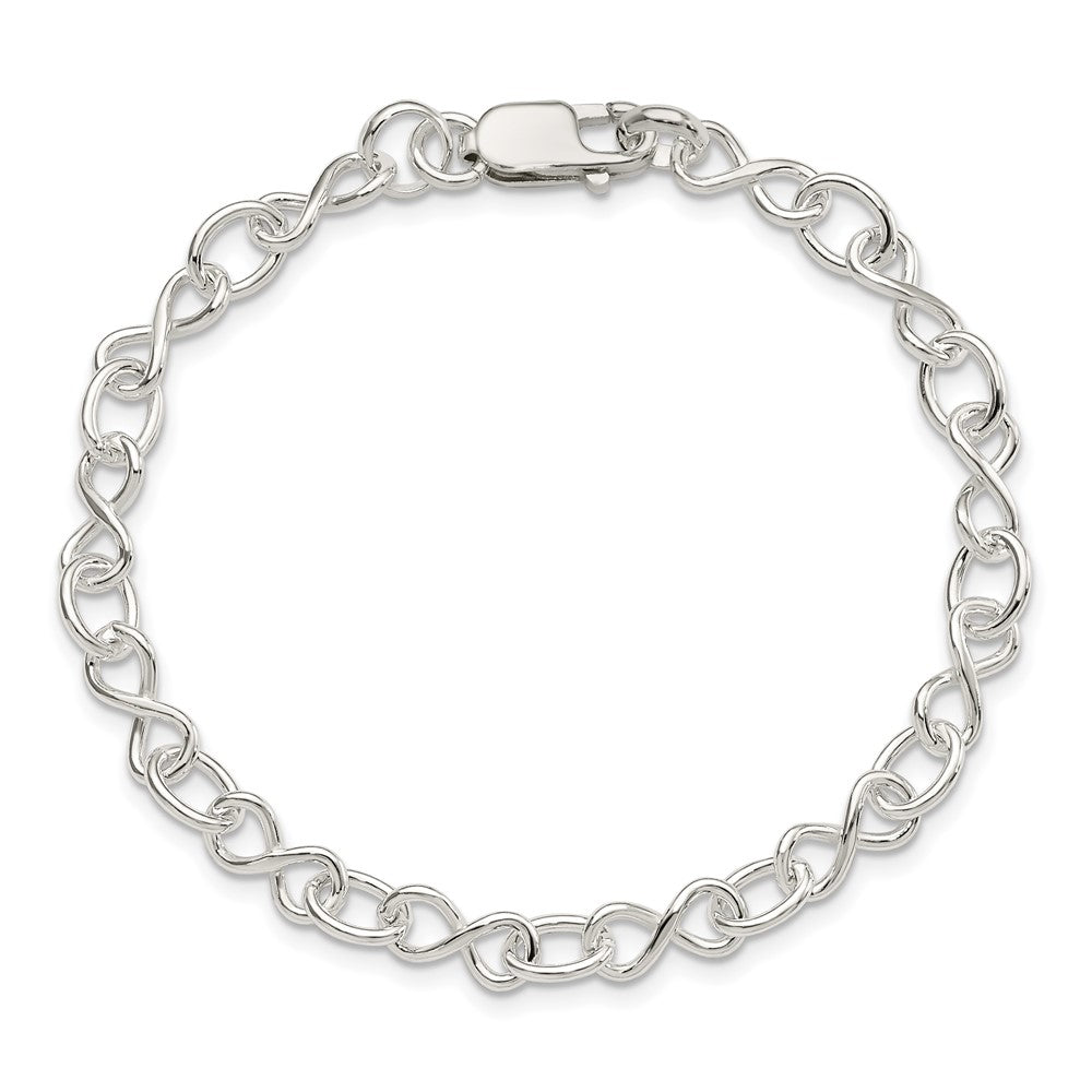 Sterling Silver Polished Fancy Link Bracelet 7.5 inches
