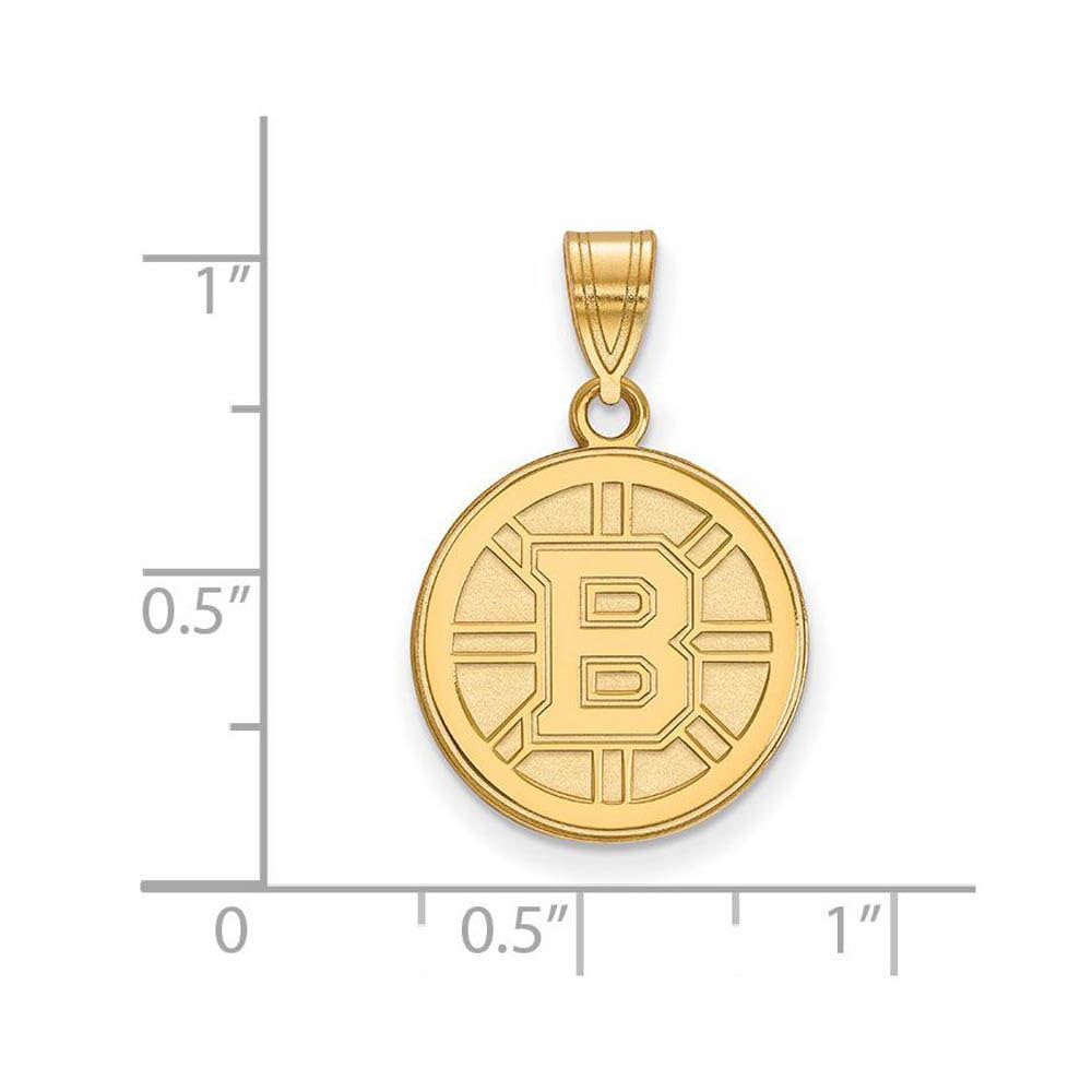 14K Yellow Gold NHL LogoArt Boston Bruins Medium Pendant