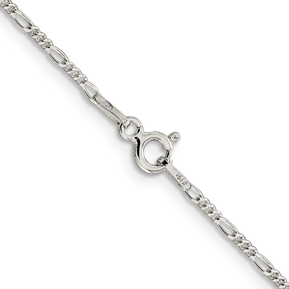 Sterling Silver 1.4mm Figaro Chain 24 Inches