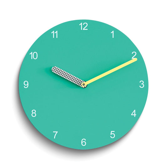 Green Minamalist 11.5 inch Silent Quartz Movement Wall Clock