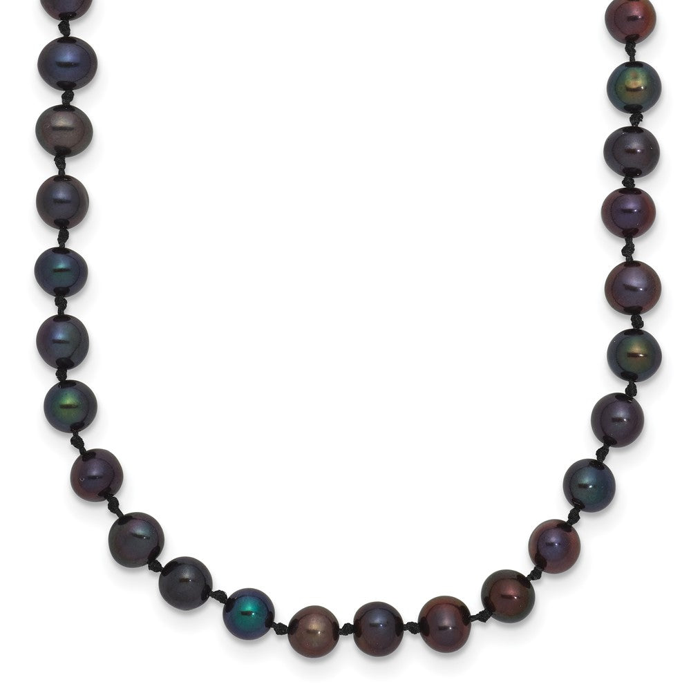 14k 4-5mm Black Near-Round Freshwater Cultured Pearl 18 inch Necklace