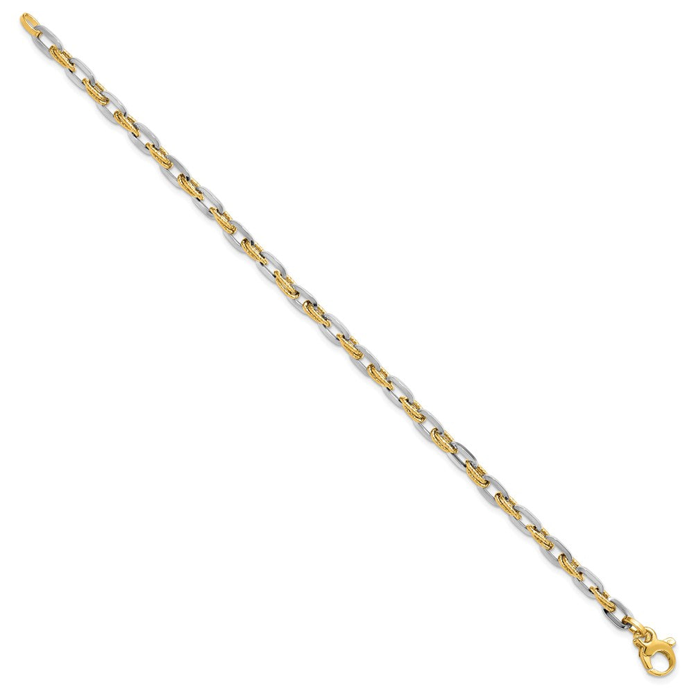 14K Two-tone Polished D/C Bracelet 7.5  inches