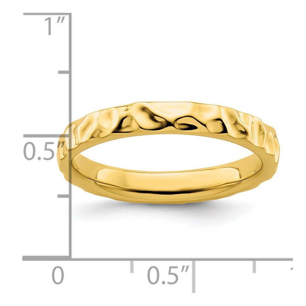Sterling Silver Stackable Expressions Gold-plated Ring Size -10