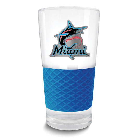 MLB Miami Marlins Score 22 oz. Pint Glass with Silicone Grip