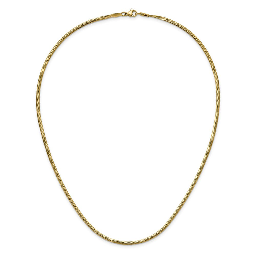 Chisel Stainless Steel Polished Yellow IP-plated 2.7mm 20 inch Snake Chain