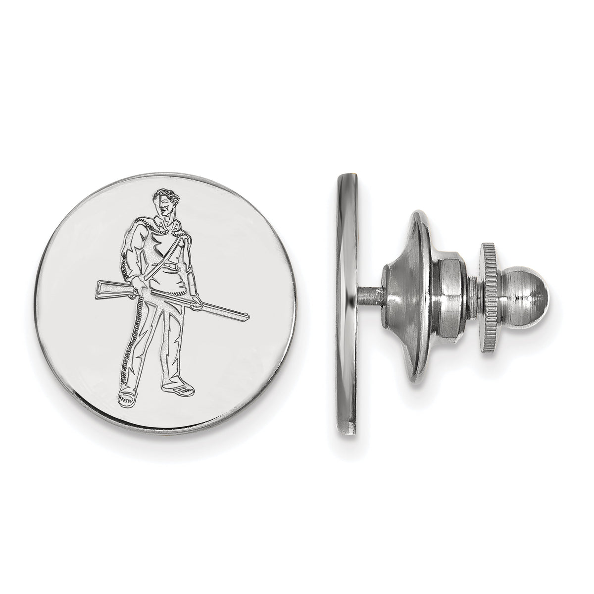 LogoArt Sterling Silver Rhodium-plated West Virginia University Lapel Pin