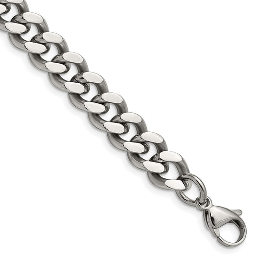 Stainless Steel Polished 9.5mm 7.75in Curb Chain 8 inches