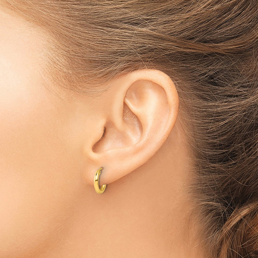 Sterling Silver Flash Gold-plated 2mm Endless Hoop Earrings