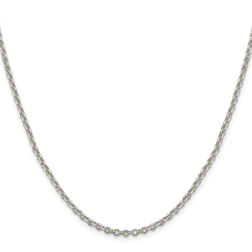 Sterling Silver Rhodium-plated 2.6mm Diamond-cut Cable Chain w/2in ext.