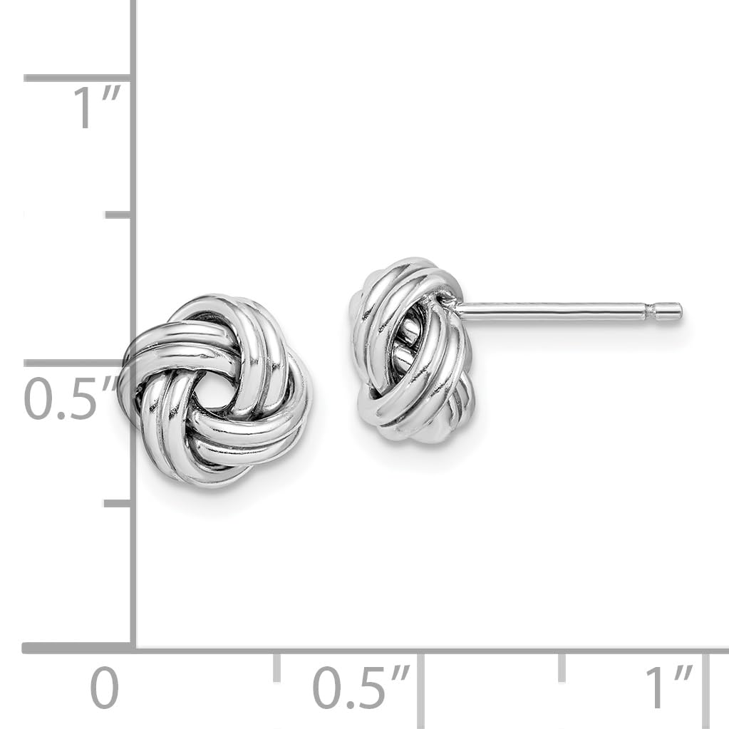 Primal Silver Sterling Silver Rhodium-plated Polished Love Knot Post Earrings