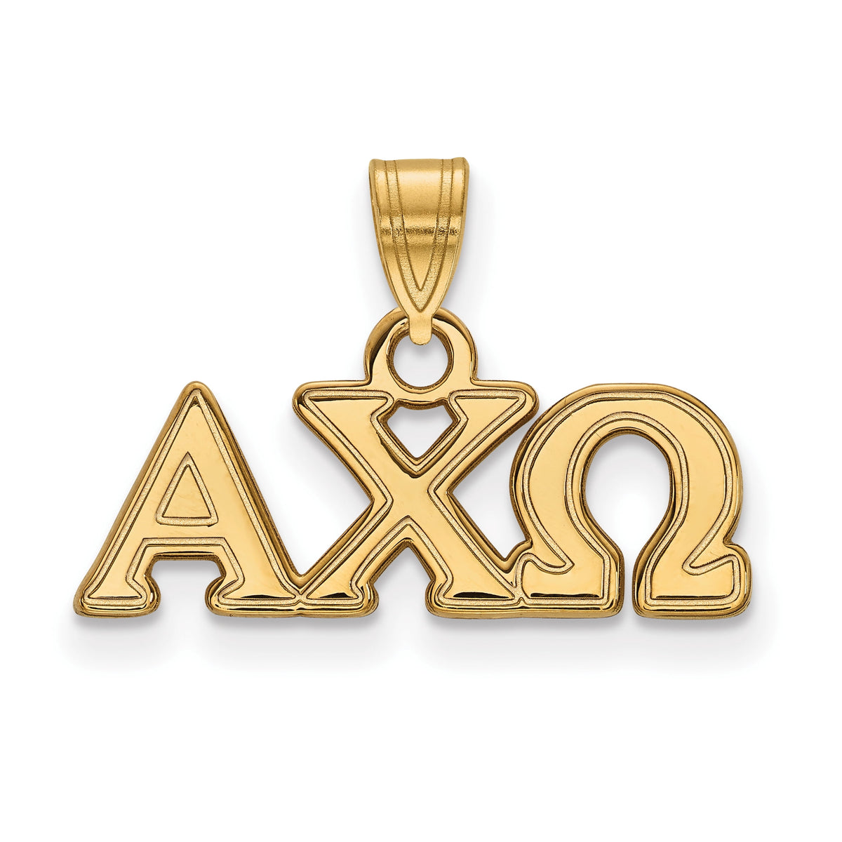 Logoart Sterling Silver Gp Alpha Chi Omega Small Pendant