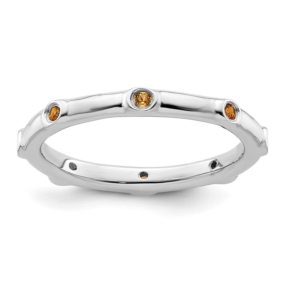 Sterling Silver Stackable Expressions Citrine Ring Size -5
