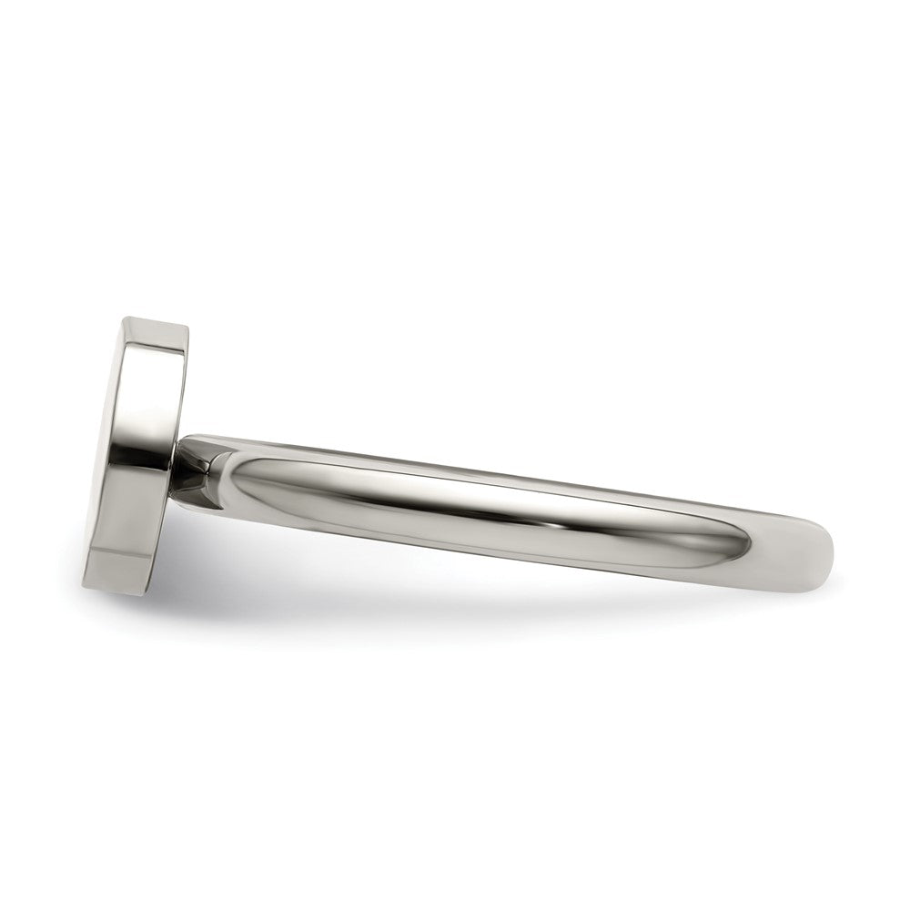 Stainless Steel Polished Circle Ring Size - 8
