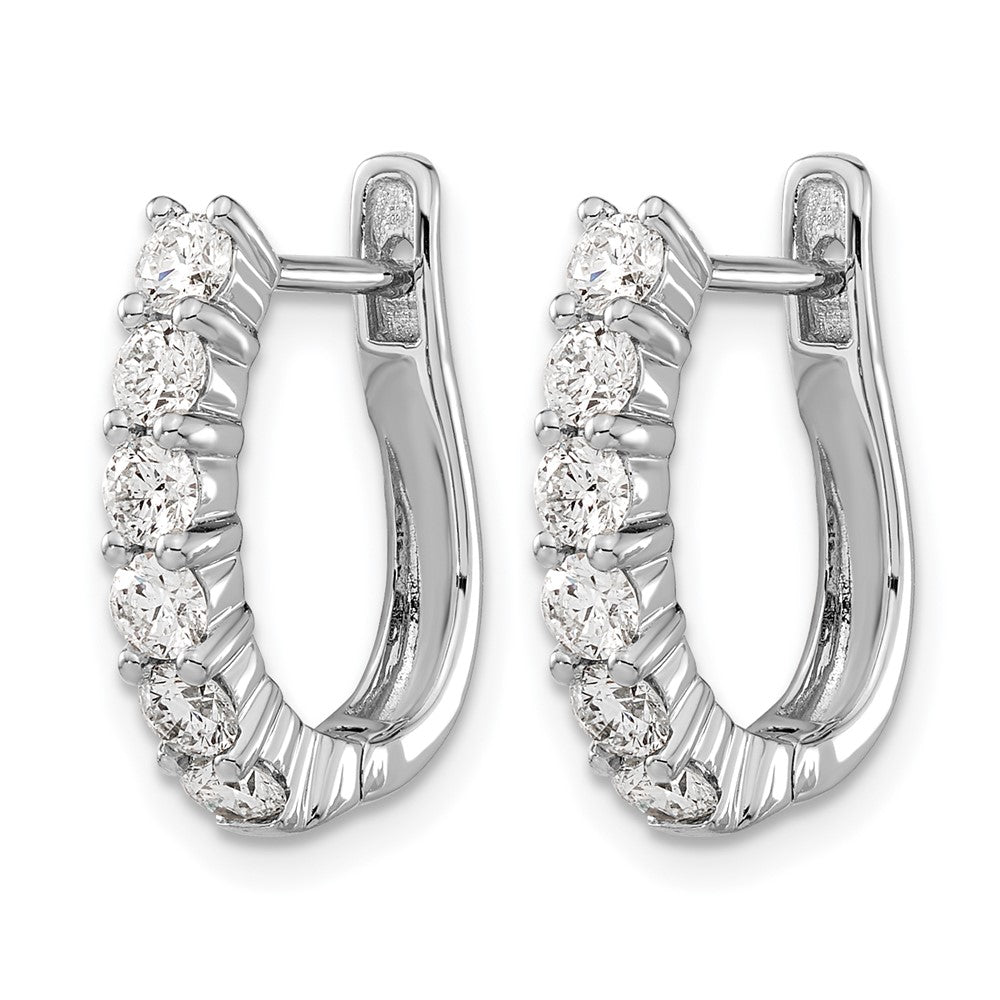 14k White Gold (Holds 12-2.8mm Round) Hinged Hoop Earring Mtgs Only, No dias.