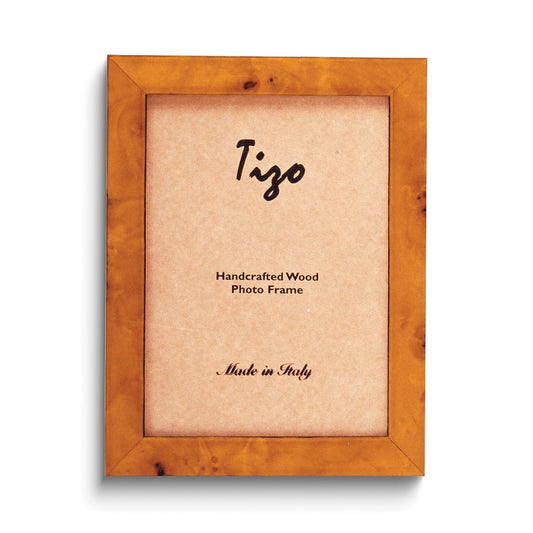 Light Brown Burlwood Finish 4x6 Handcrafted Wood Photo Frame