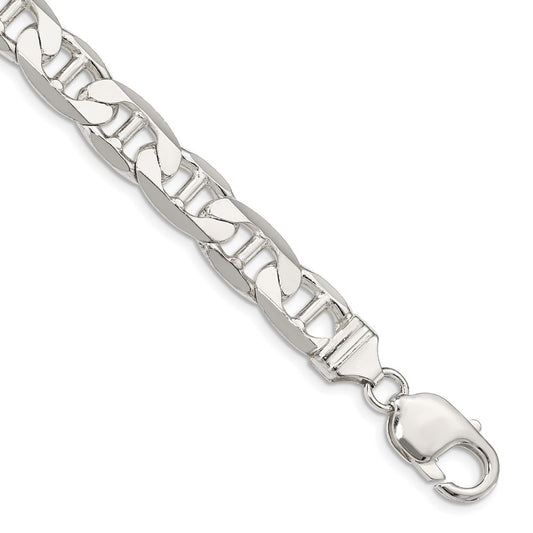 Sterling Silver 9.5mm Flat Anchor Chain 9 inches