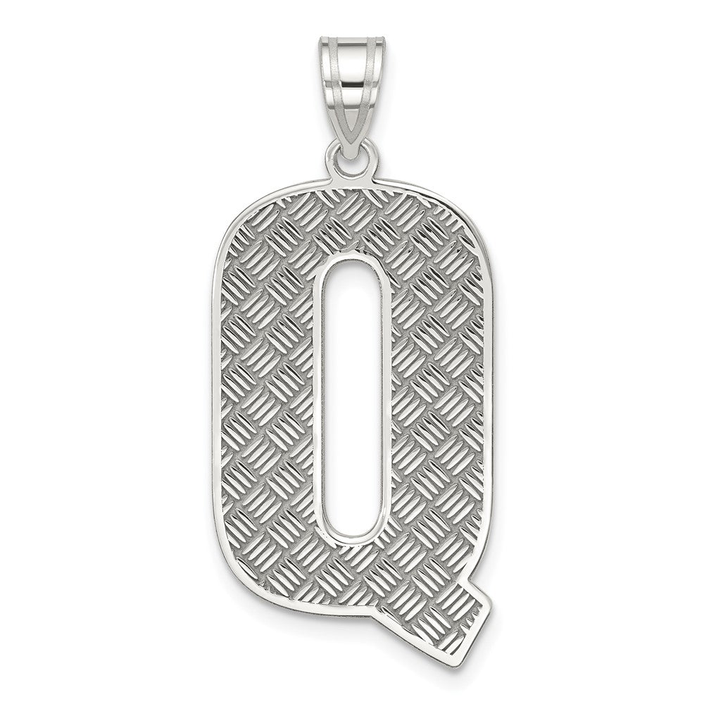 Sterling Silver Letter Q Initial Pendant